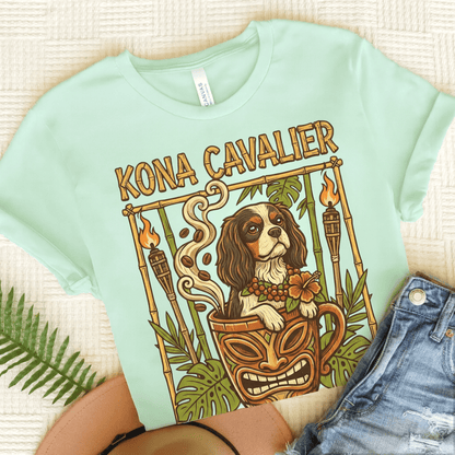 Personalized Cavalier Hawaiian Coffee Unisex TShirt Heather Mint