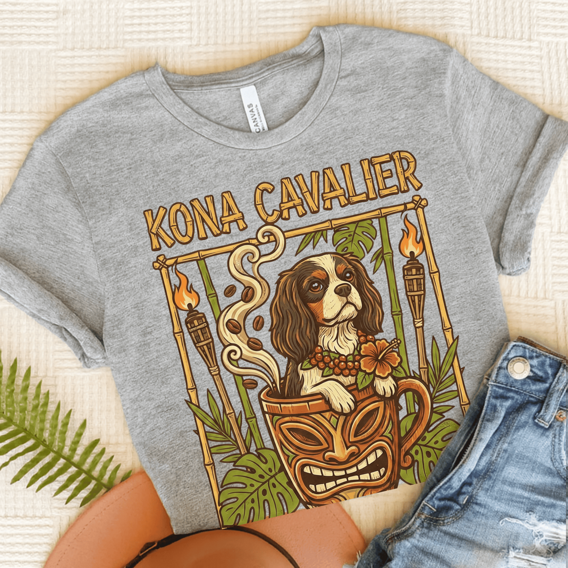 Personalized Cavalier Hawaiian Coffee Unisex TShirt Athletic Heather