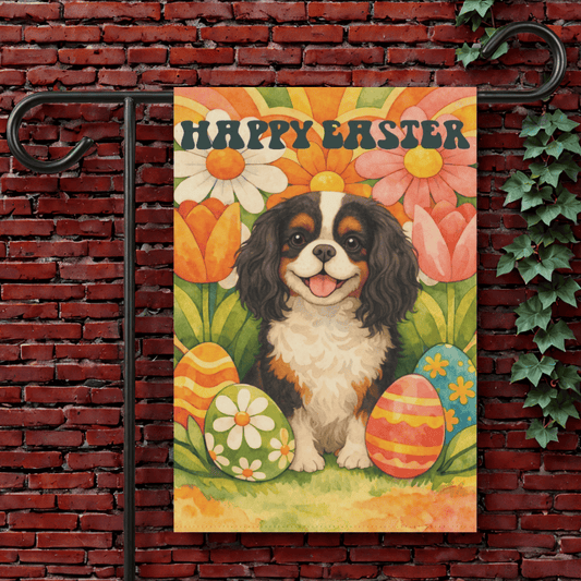Personalized Cavalier Hippie Garden Yard Flag 12'' × 18''