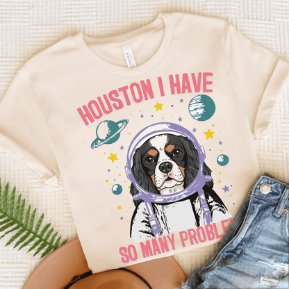 Personalized Cavalier Houston Space Unisex TShirt Natural
