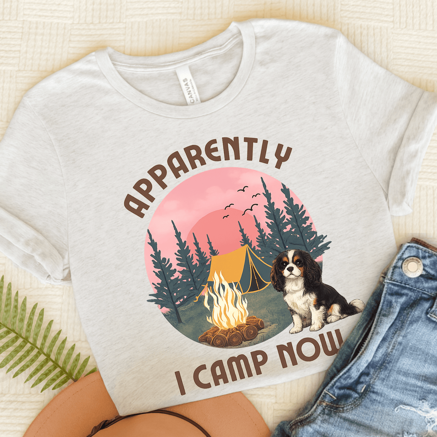 Personalized Cavalier I Camp Now Unisex TShirt Ash