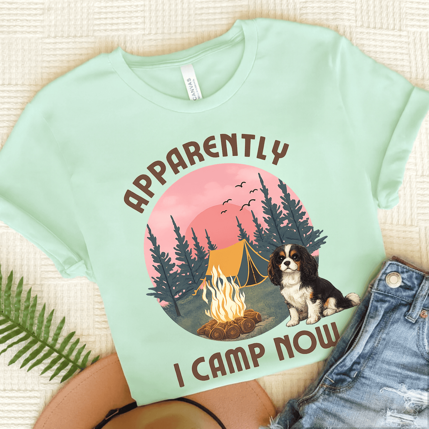 Personalized Cavalier I Camp Now Unisex TShirt Heather Mint
