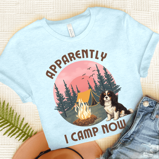 Personalized Cavalier I Camp Now Unisex TShirt Heather Ice Blue
