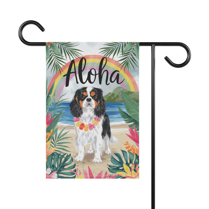 Printify Garden Flag Tricolor Cavalier King Charles Hawaii Garden Flag