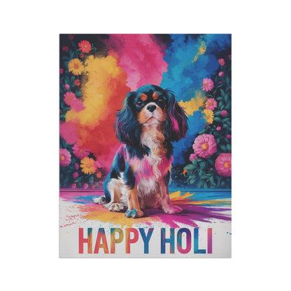 Printify Garden Flag Tricolor Cavalier King Charles Holi Festival Garden Flag