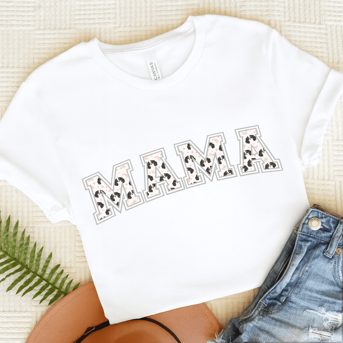 Personalized Cavalier Mama University TShirt White