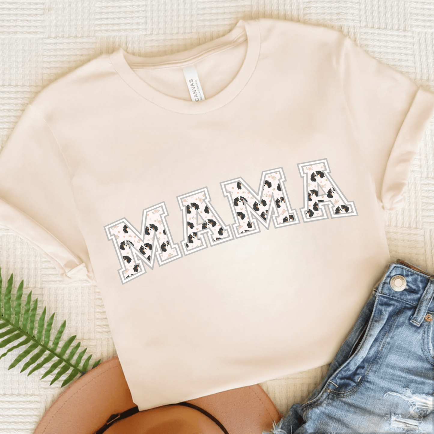 Personalized Cavalier Mama University TShirt Natural