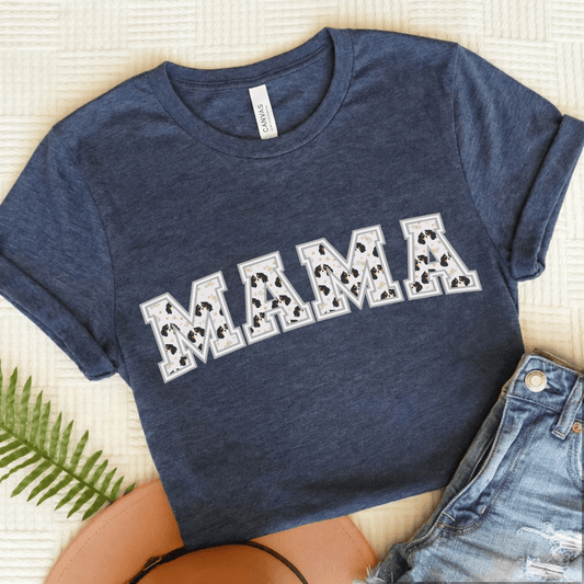 Personalized Cavalier Mama University TShirt Heather Navy
