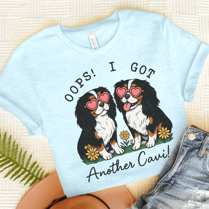 Printify T-Shirt Heather Ice Blue / S Tricolor Cavalier King Charles Oops TShirt