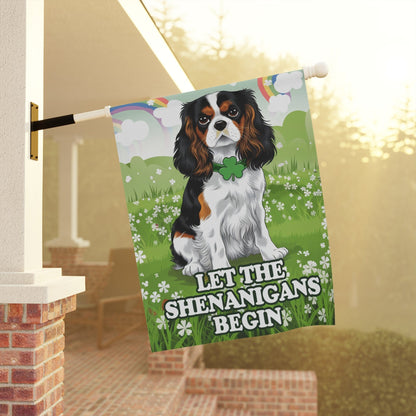 Printify Garden Flag Tricolor Cavalier King Charles Saint Patricks Day Garden Flag