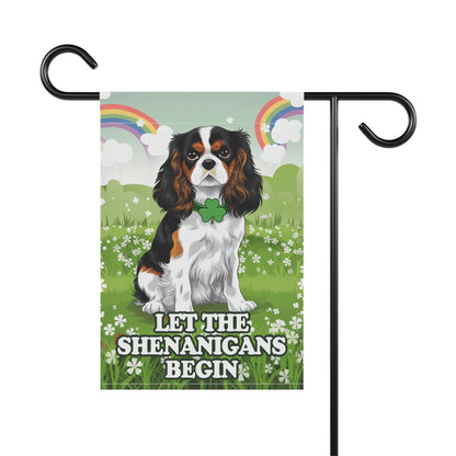 Printify Garden Flag Tricolor Cavalier King Charles Saint Patricks Day Garden Flag