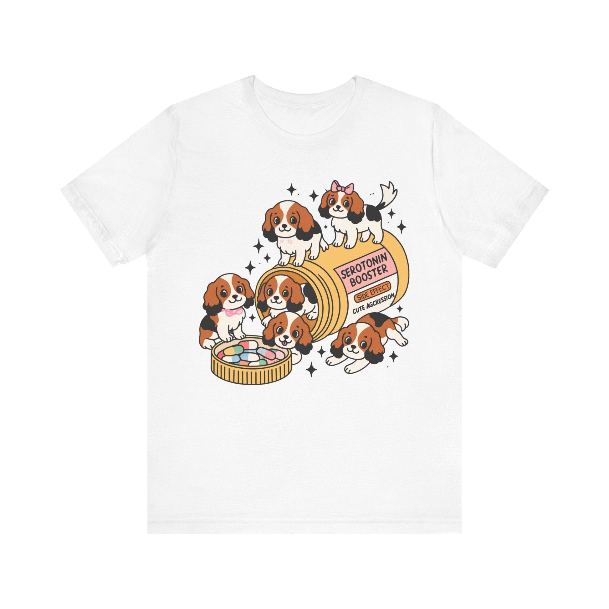 Printify T-Shirt Tricolor Cavalier King Charles Serotonin Tee
