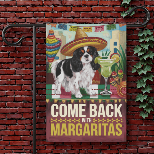 Printify Garden Flag 12'' × 18'' Tricolor Cavalier King Charles Spaniel Cinco de Mayo Garden Flag