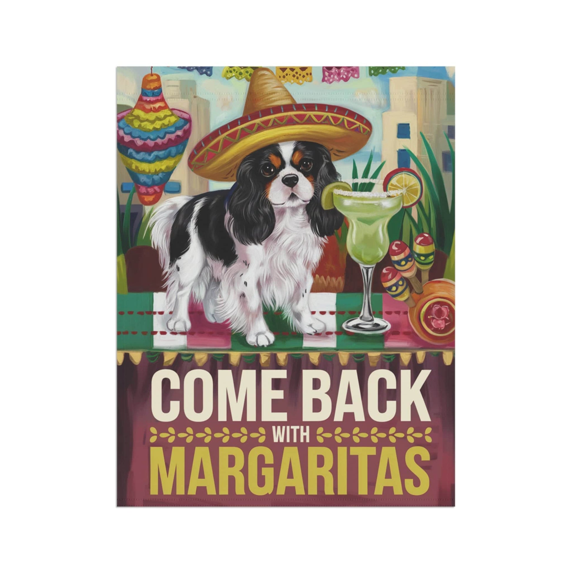 Printify Garden Flag Tricolor Cavalier King Charles Spaniel Cinco de Mayo Garden Flag