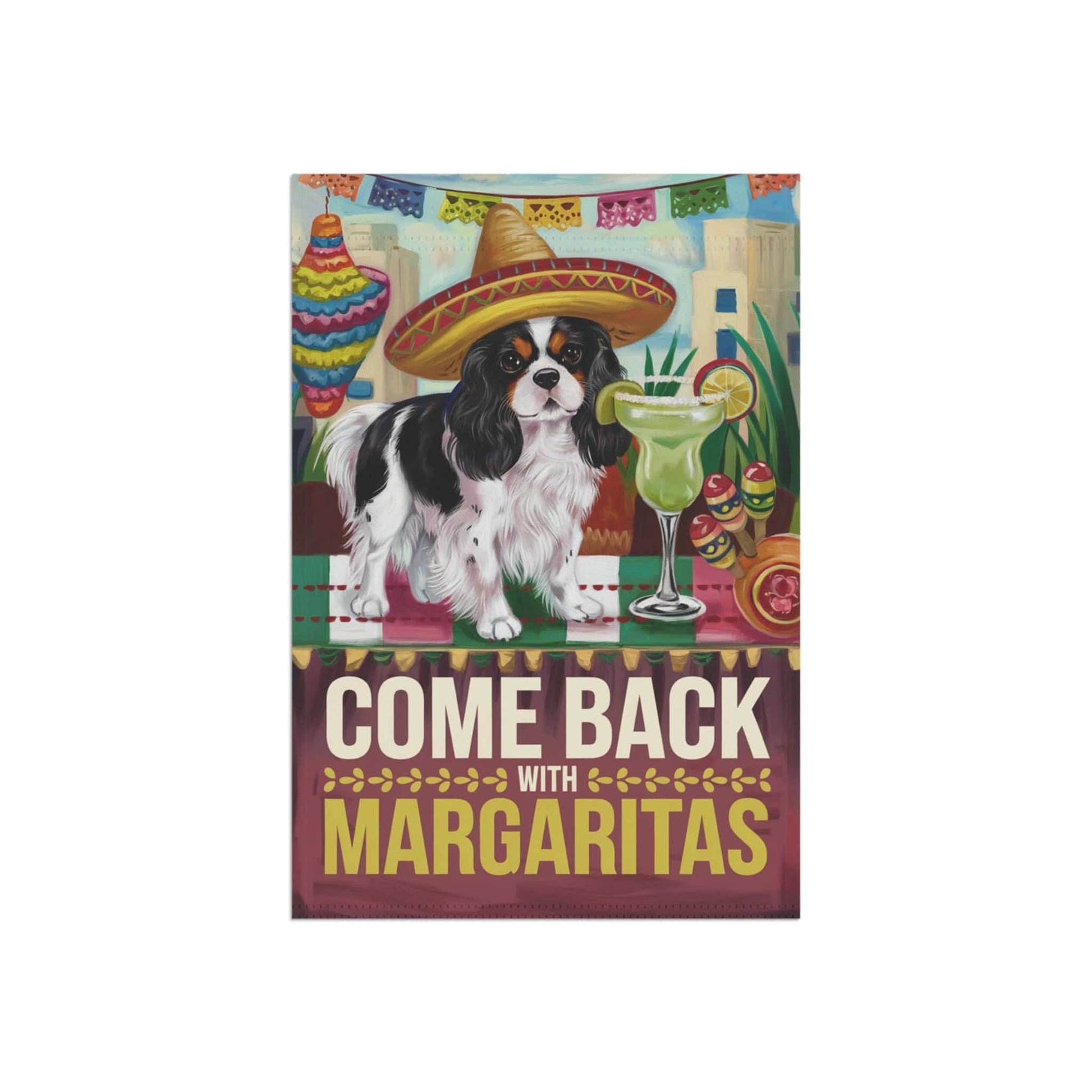 Printify Garden Flag Tricolor Cavalier King Charles Spaniel Cinco de Mayo Garden Flag