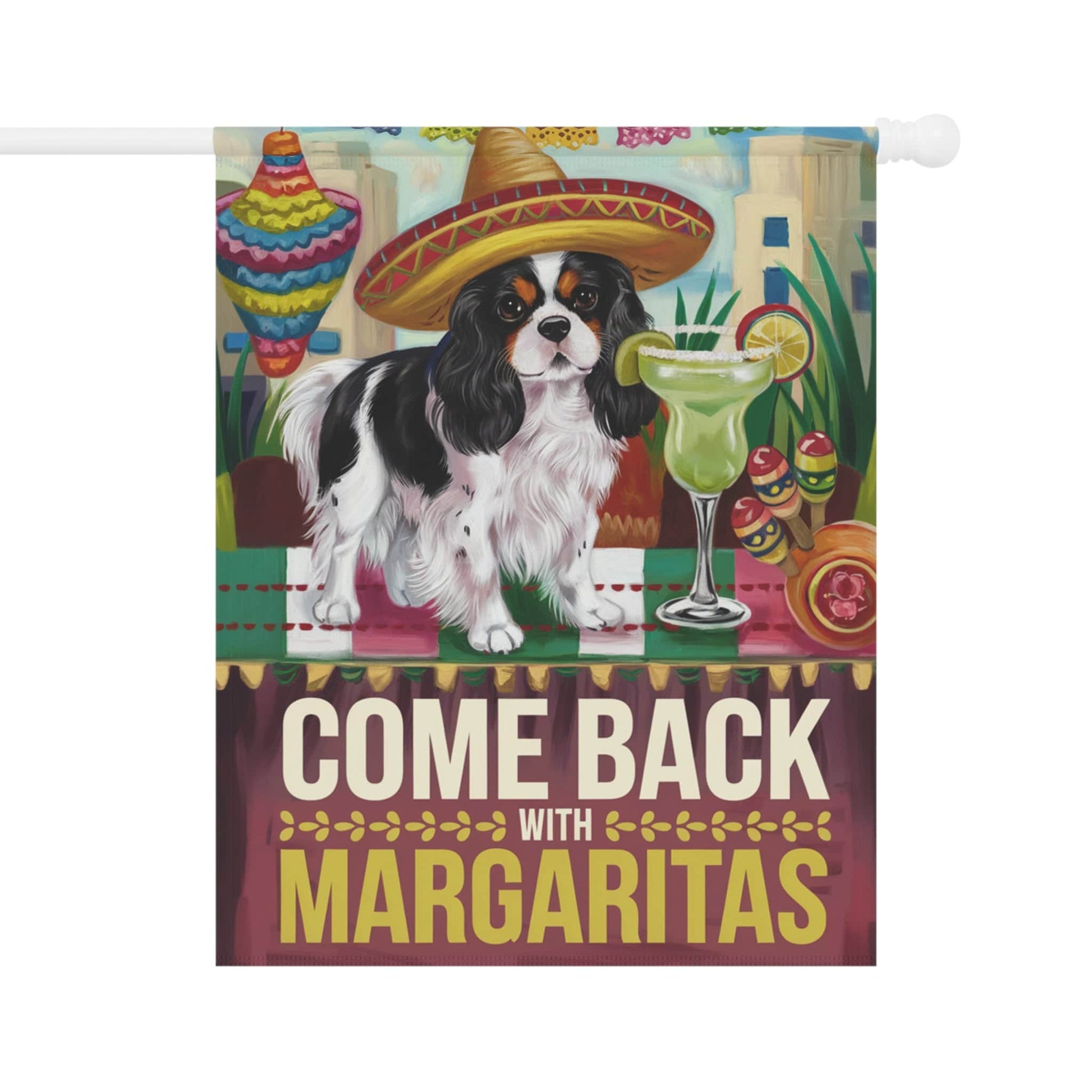 Printify Garden Flag Tricolor Cavalier King Charles Spaniel Cinco de Mayo Garden Flag