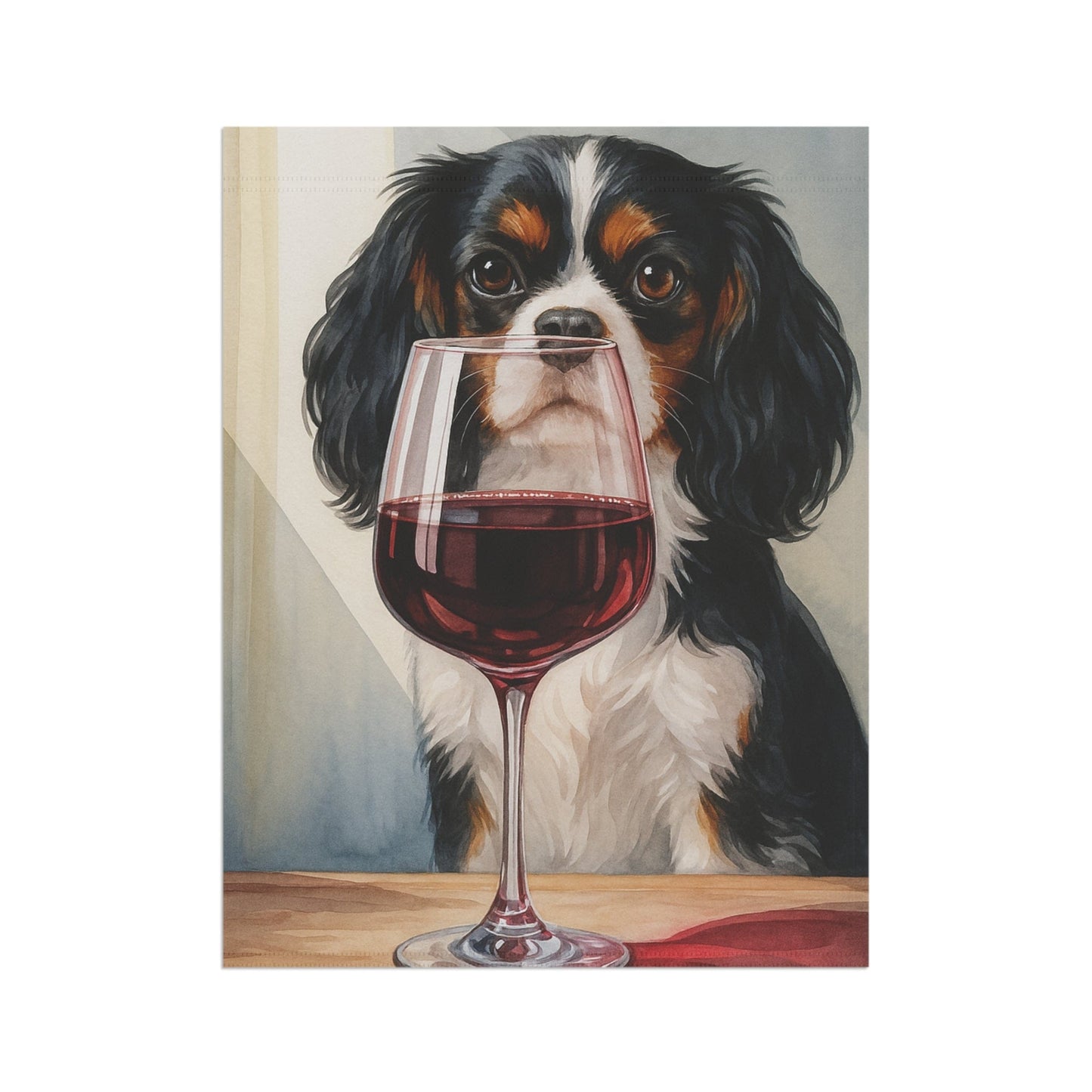 Printify Garden Flag Tricolor Cavalier King Charles Spaniel Wine Garden Flag