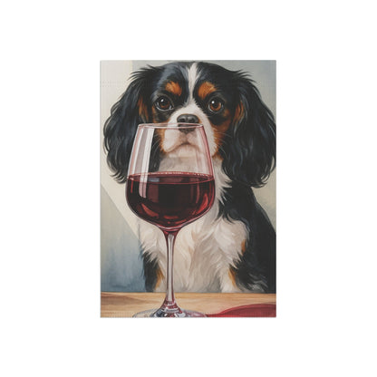 Printify Garden Flag Tricolor Cavalier King Charles Spaniel Wine Garden Flag