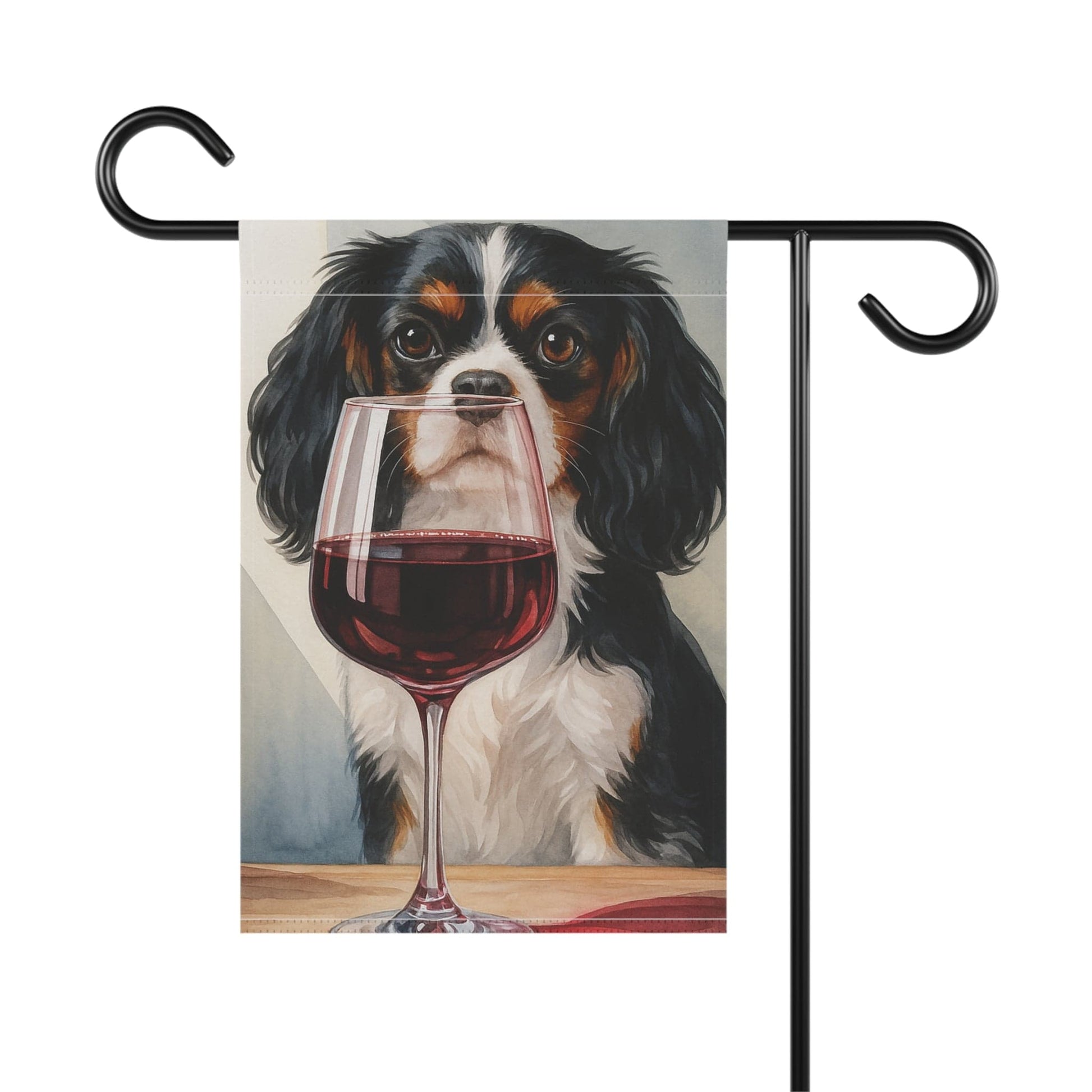 Printify Garden Flag Tricolor Cavalier King Charles Spaniel Wine Garden Flag