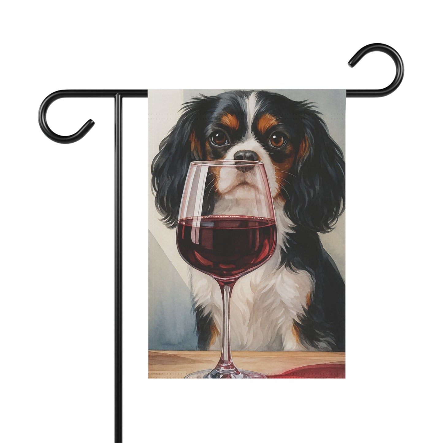 Printify Garden Flag Tricolor Cavalier King Charles Spaniel Wine Garden Flag