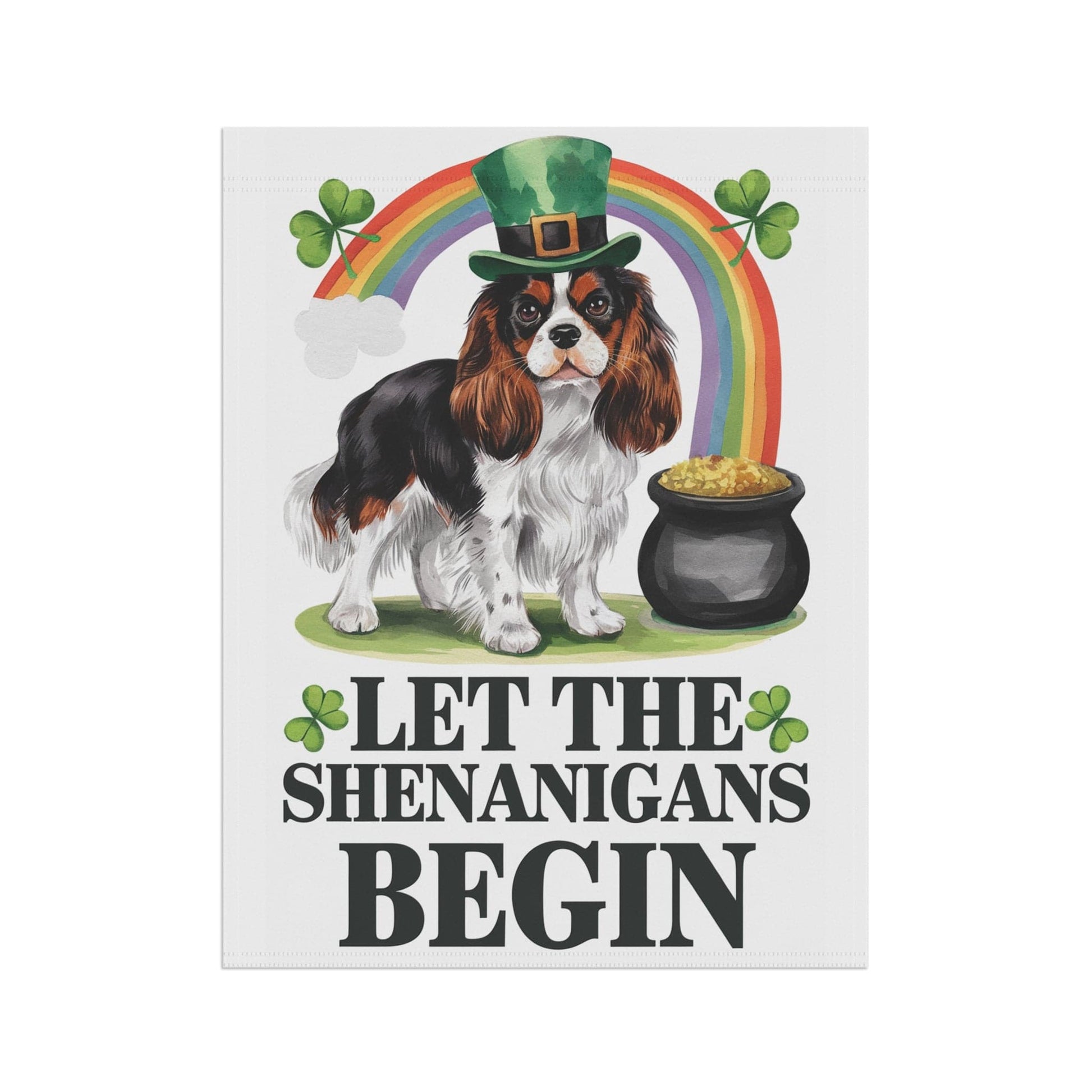 Printify Garden Flag Tricolor Cavalier King Charles St Patricks Garden Flag