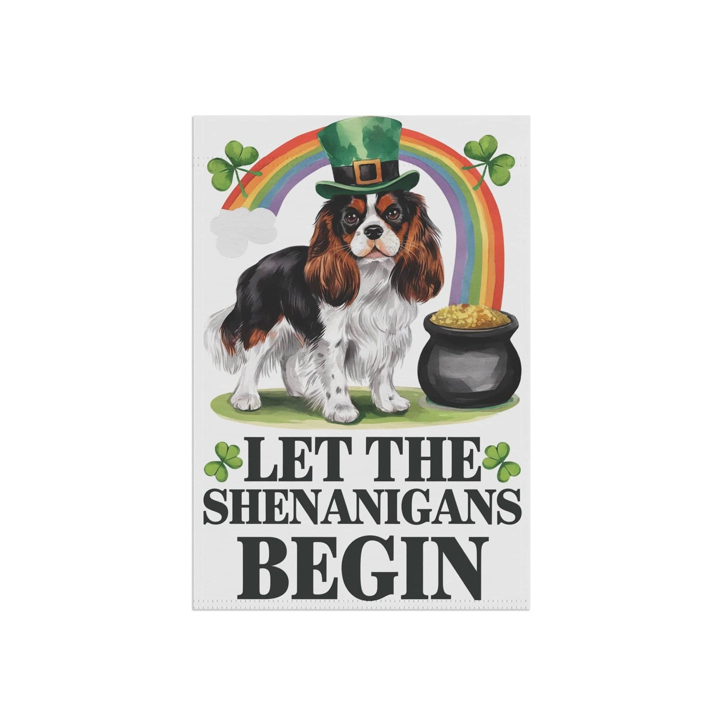 Printify Garden Flag Tricolor Cavalier King Charles St Patricks Garden Flag