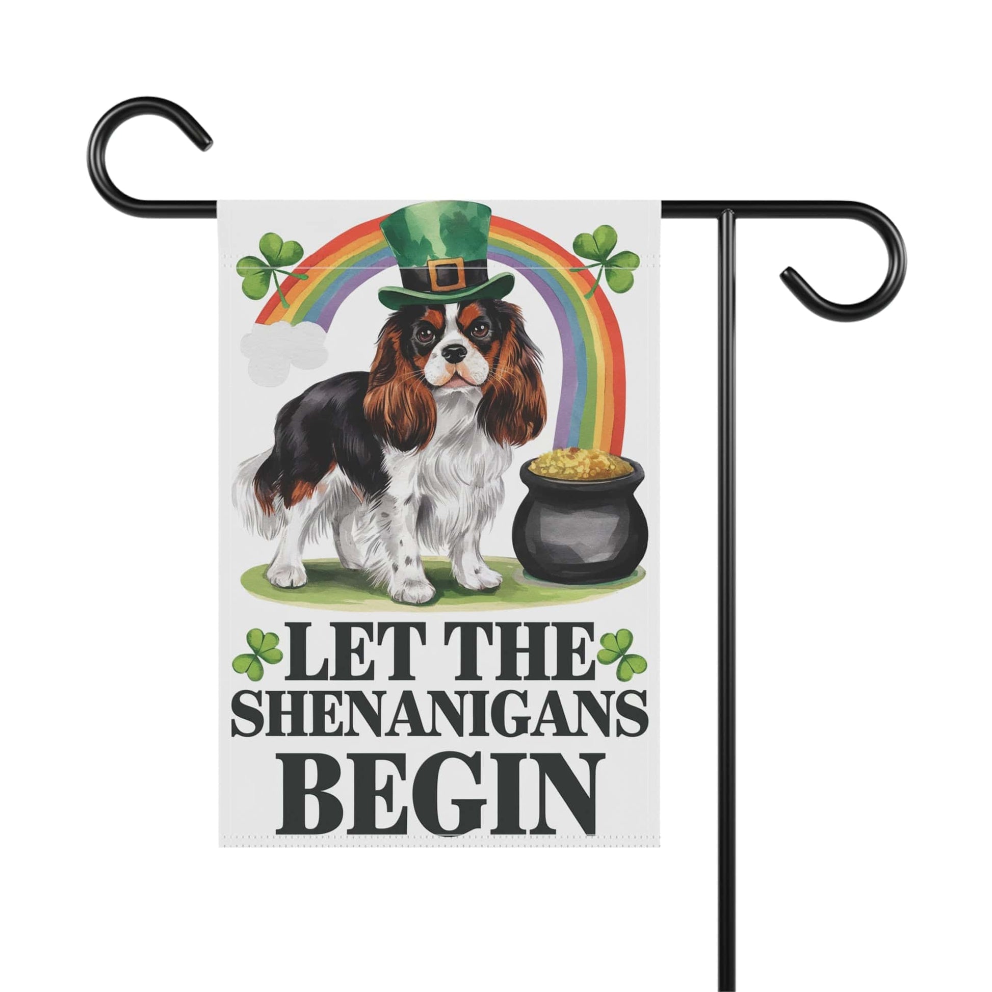 Printify Garden Flag Tricolor Cavalier King Charles St Patricks Garden Flag