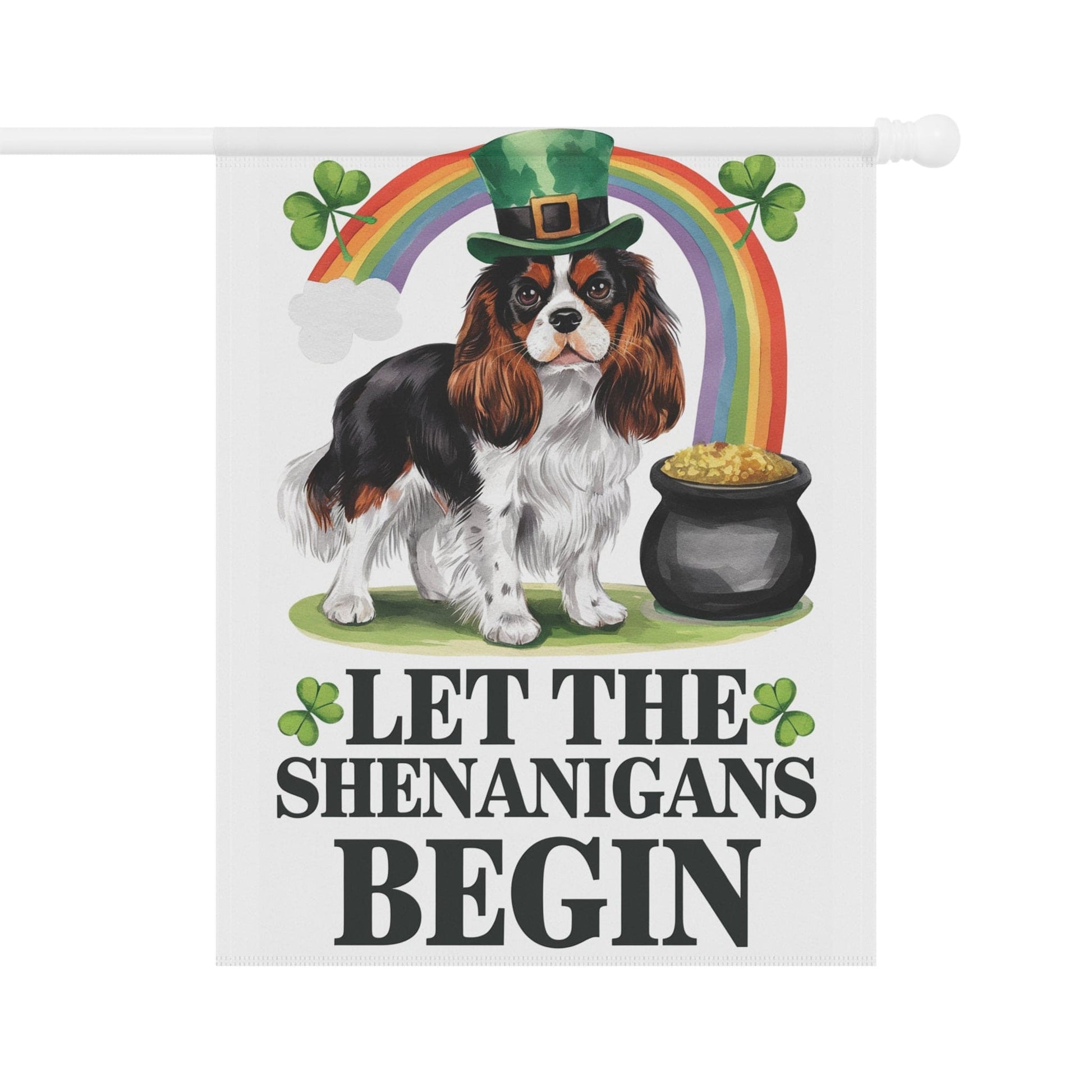 Printify Garden Flag Tricolor Cavalier King Charles St Patricks Garden Flag