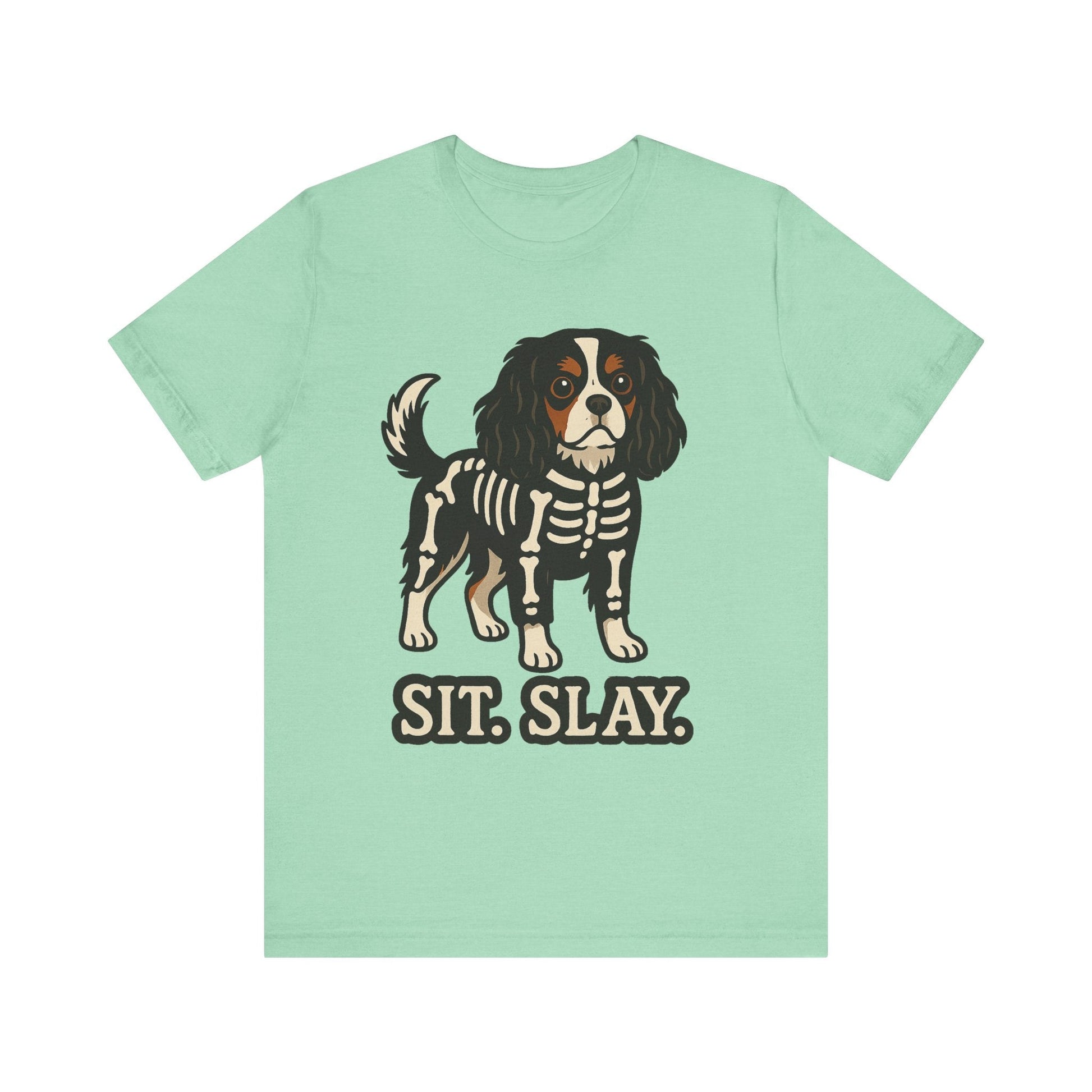 Printify T-Shirt Tricolor Cavalier King Charles Stay. Slay. Halloween TShirt