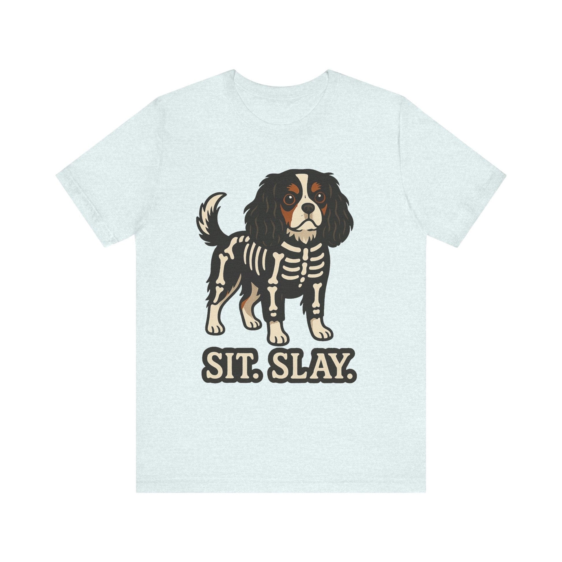 Printify T-Shirt Tricolor Cavalier King Charles Stay. Slay. Halloween TShirt