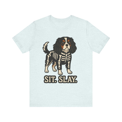 Printify T-Shirt Tricolor Cavalier King Charles Stay. Slay. Halloween TShirt
