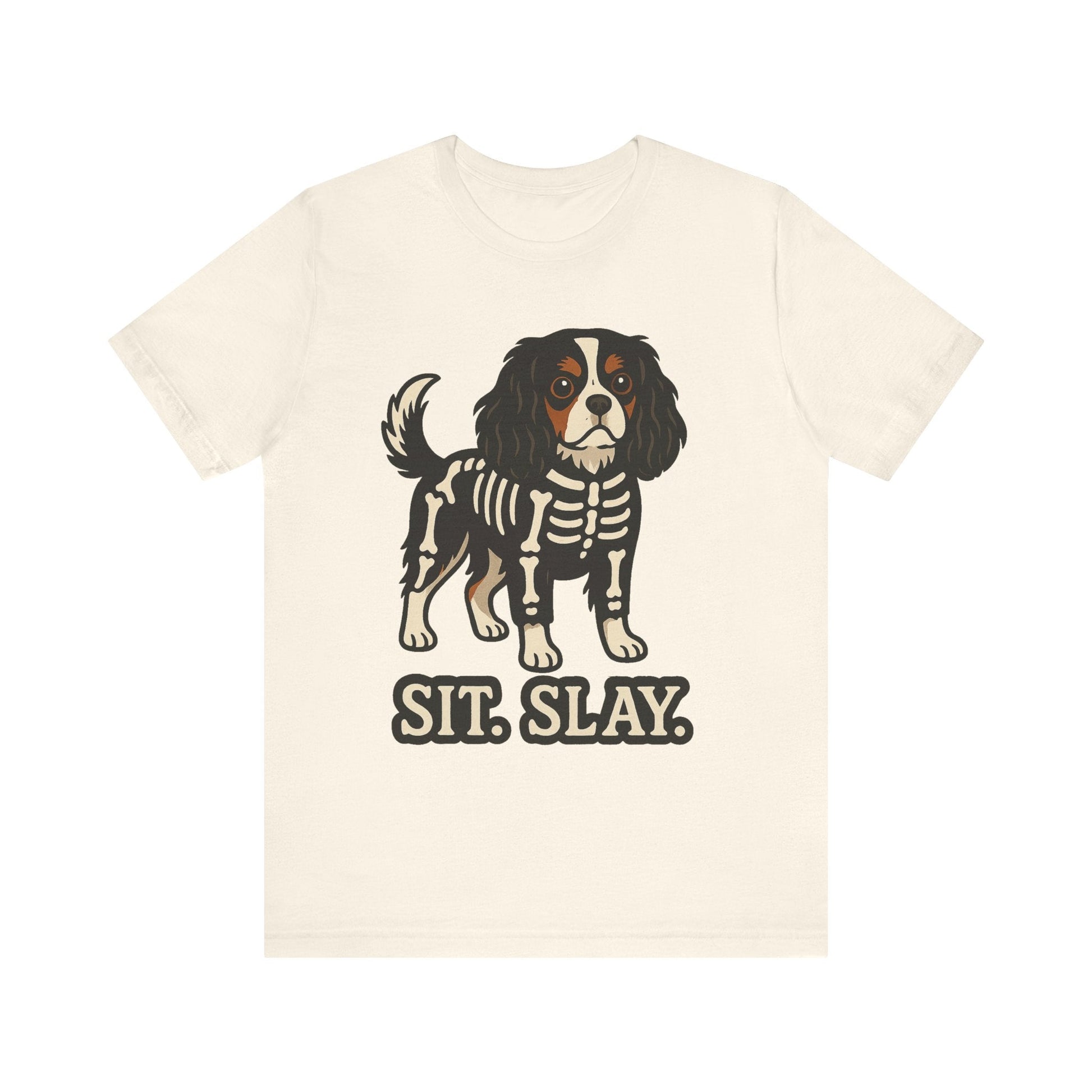 Printify T-Shirt Tricolor Cavalier King Charles Stay. Slay. Halloween TShirt