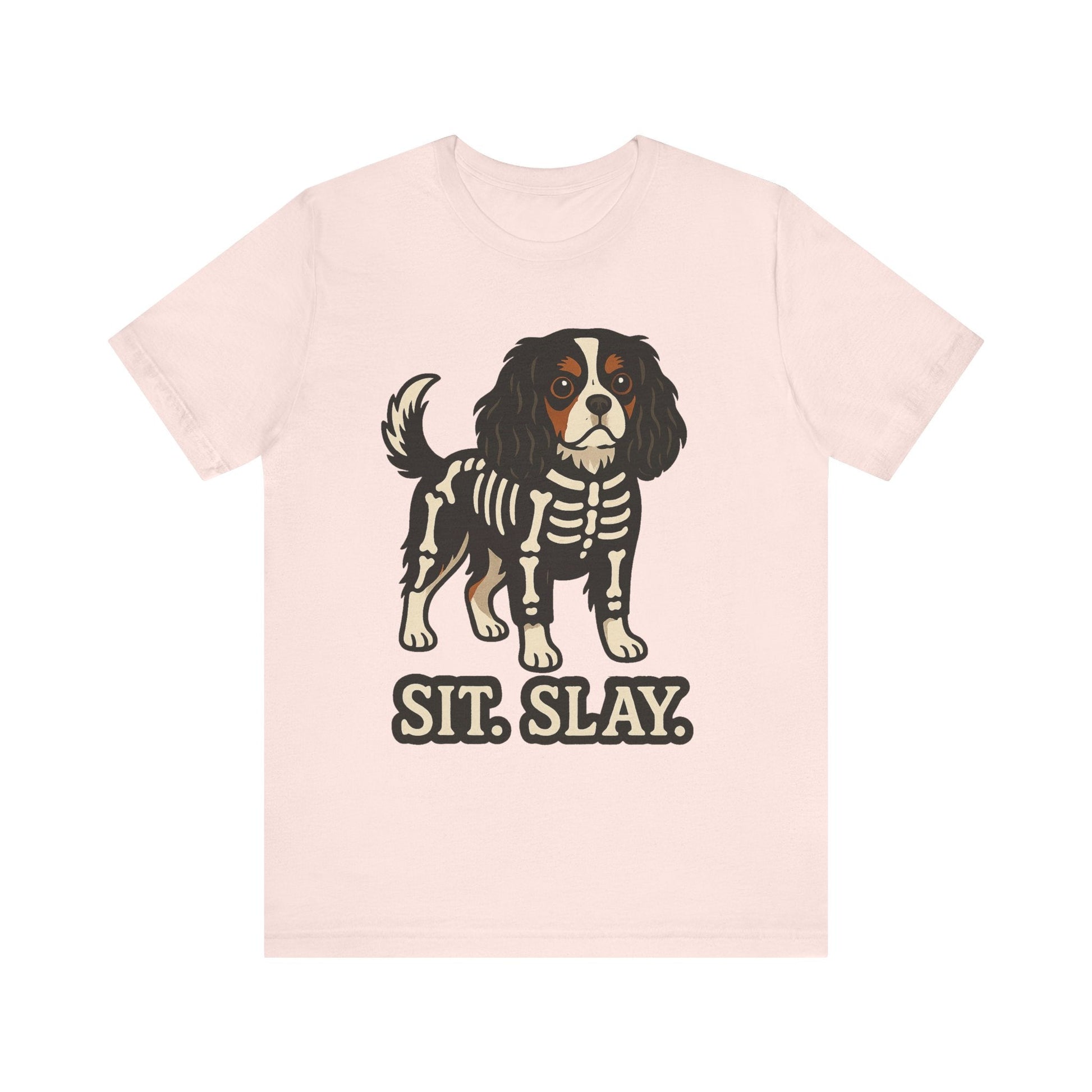 Printify T-Shirt Tricolor Cavalier King Charles Stay. Slay. Halloween TShirt