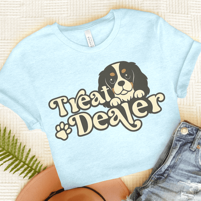 Printify T-Shirt Heather Ice Blue / S Tricolor Cavalier King Charles Treat Dealer TShirt