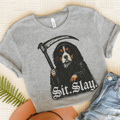 Printify T-Shirt Athletic Heather / S Tricolor Cavalier King Charles Treat Dealer TShirt