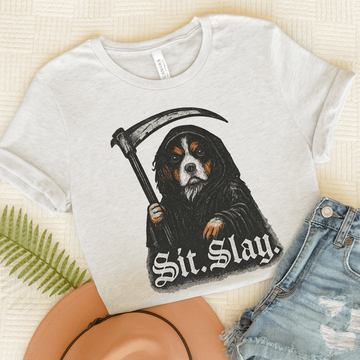 Printify T-Shirt Ash / S Tricolor Cavalier King Charles Treat Dealer TShirt