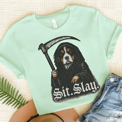 Printify T-Shirt Heather Mint / S Tricolor Cavalier King Charles Treat Dealer TShirt