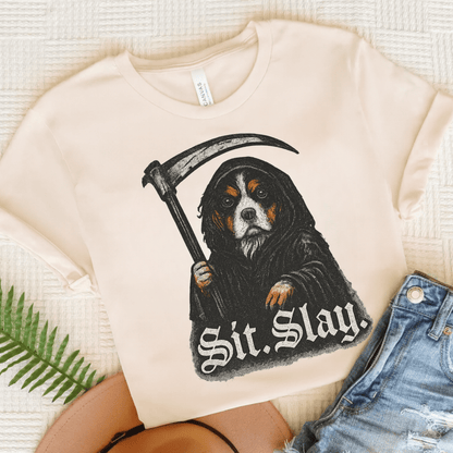 Printify T-Shirt Natural / S Tricolor Cavalier King Charles Treat Dealer TShirt