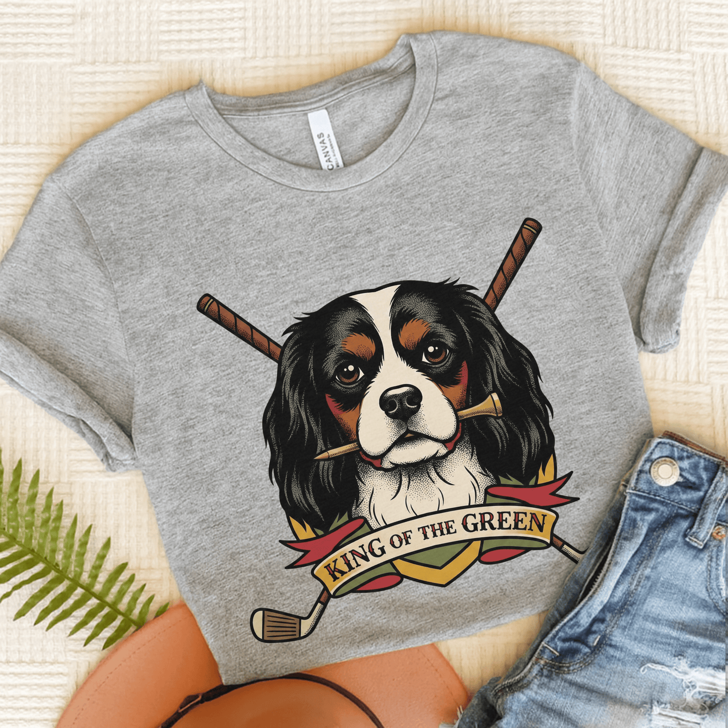 Personalized Cavalier Golfing Unisex TShirt Athletic Heather