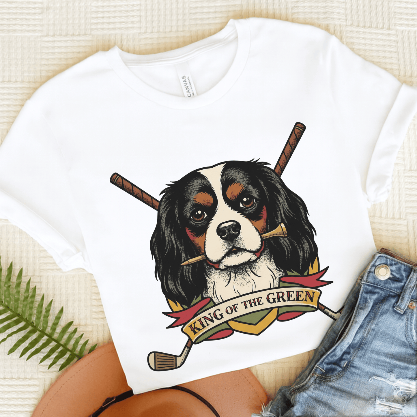 Personalized Cavalier Golfing Unisex TShirt White