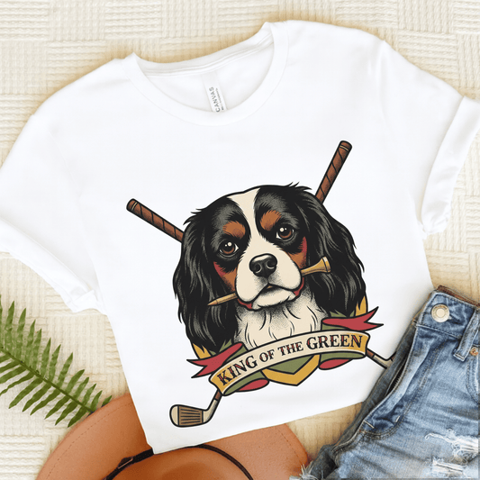Personalized Cavalier Golfing Unisex TShirt White