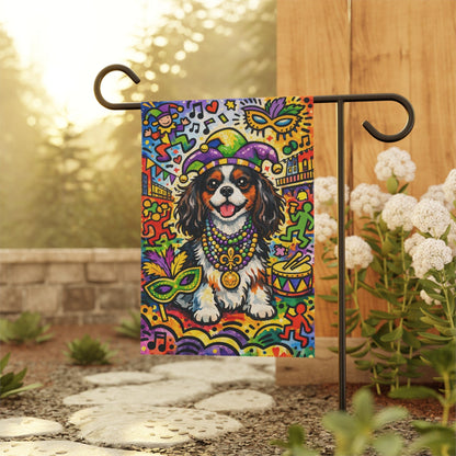 Personalized Cavalier Mardi Gras Graffiti Garden Flag