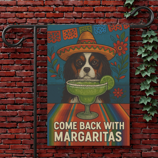 Tricolor Cavalier Margaritas Garden Flag 12'' × 18''