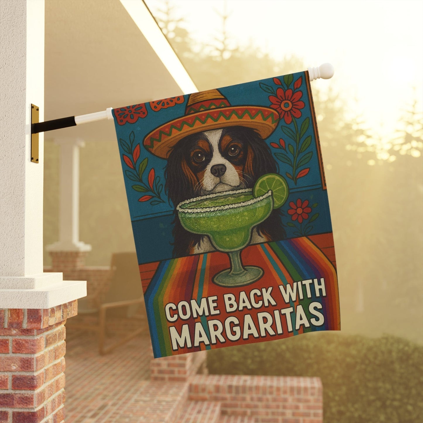 Tricolor Cavalier Margaritas Garden Flag