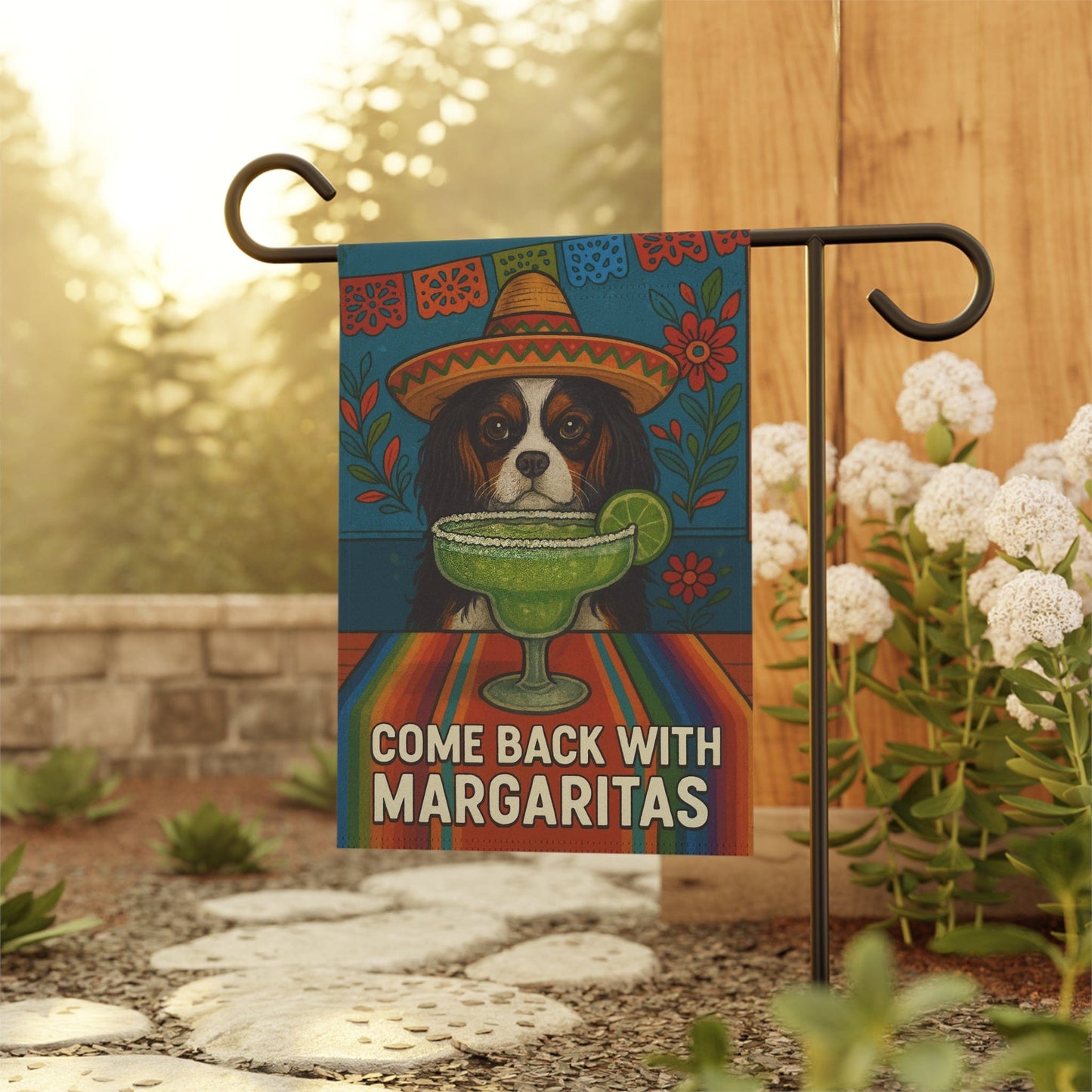 Tricolor Cavalier Margaritas Garden Flag