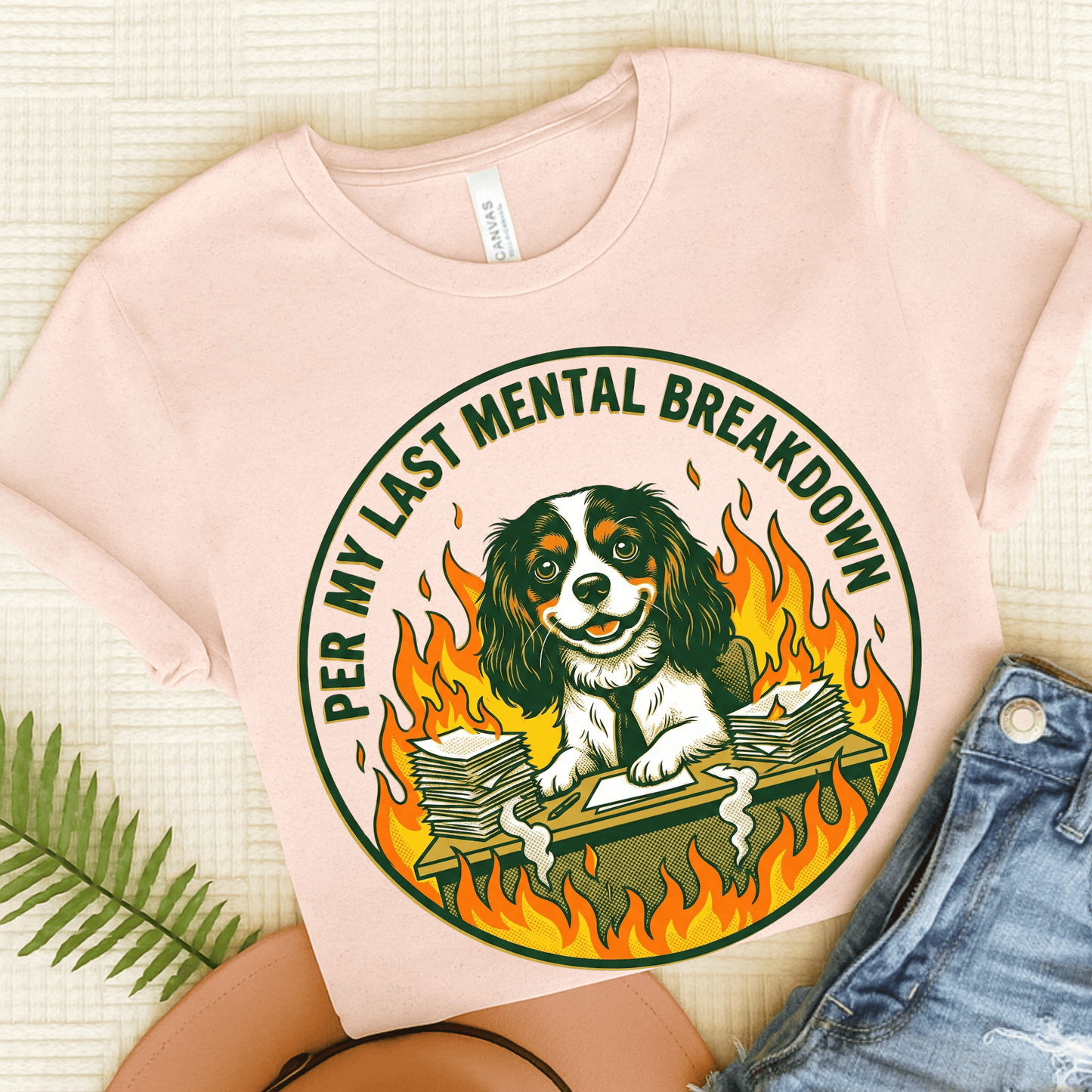 Personalized Cavalier Breakdown Unisex TShirt Soft Pink