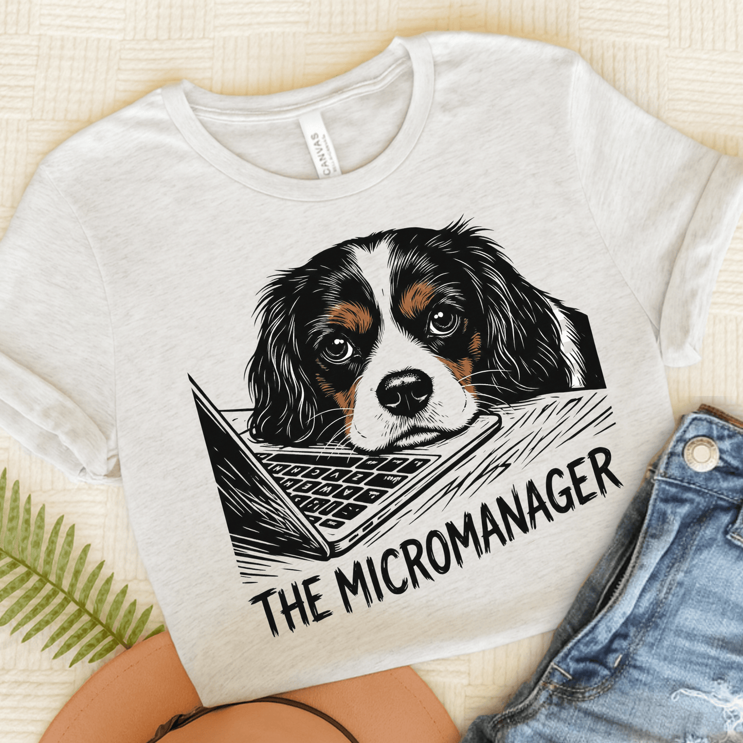 Personalized Cavalier Micromanager Unisex TShirt Ash