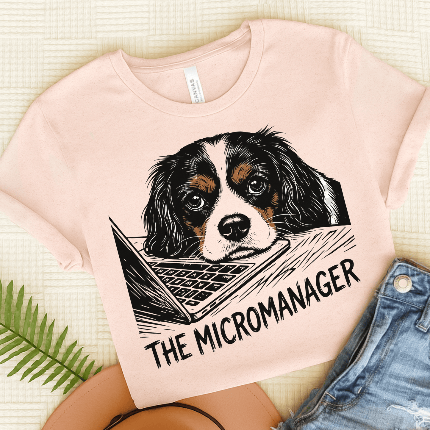 Personalized Cavalier Micromanager Unisex TShirt Soft Pink
