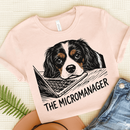 Personalized Cavalier Micromanager Unisex TShirt Soft Pink