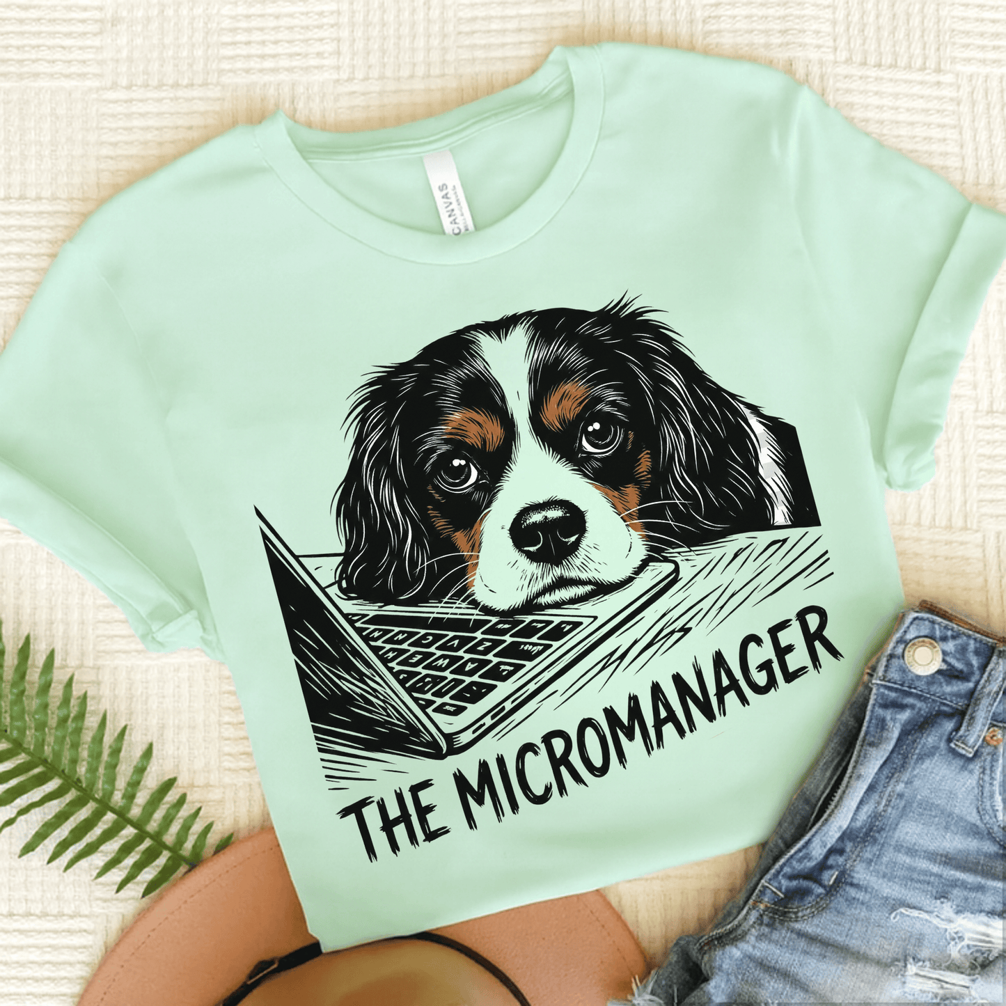 Personalized Cavalier Micromanager Unisex TShirt Heather Mint